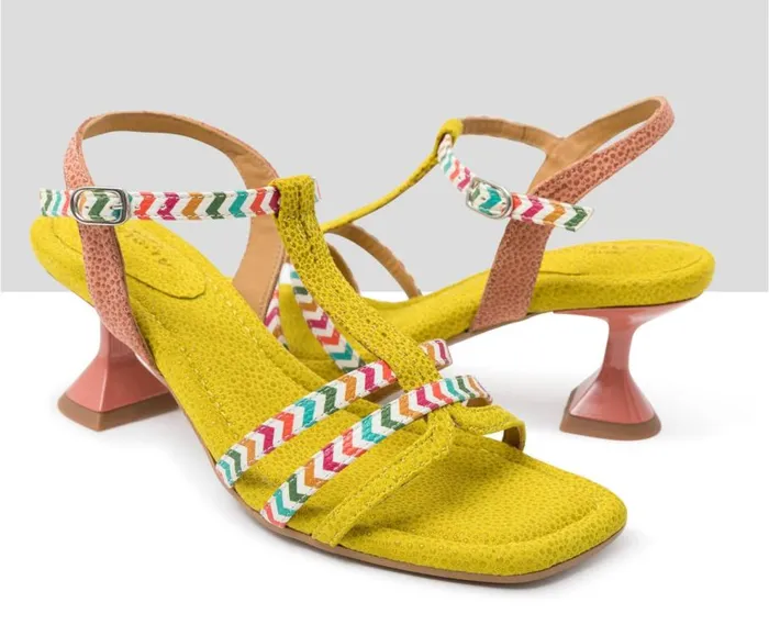 Audley Shoes Medium Heel Leather Sandal Jakira Green Women Medium Heel