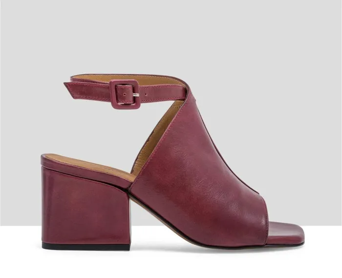 Audley Shoes Medium Heel Leather Sandal Lilian Burdeos Women Medium Heel