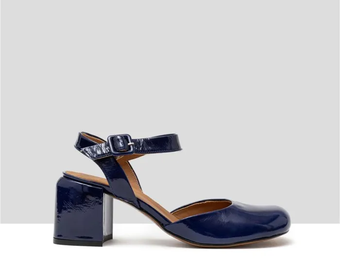 Audley Shoes Medium Heel Leather Shoe Hadria Blue Women Medium Heel