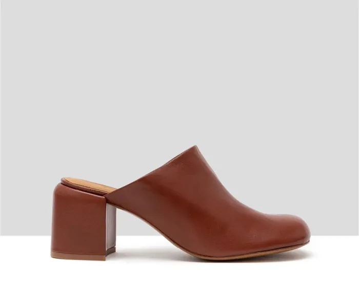 Audley Shoes Medium Heel Leather Shoe Hilma Brown Women Medium Heel