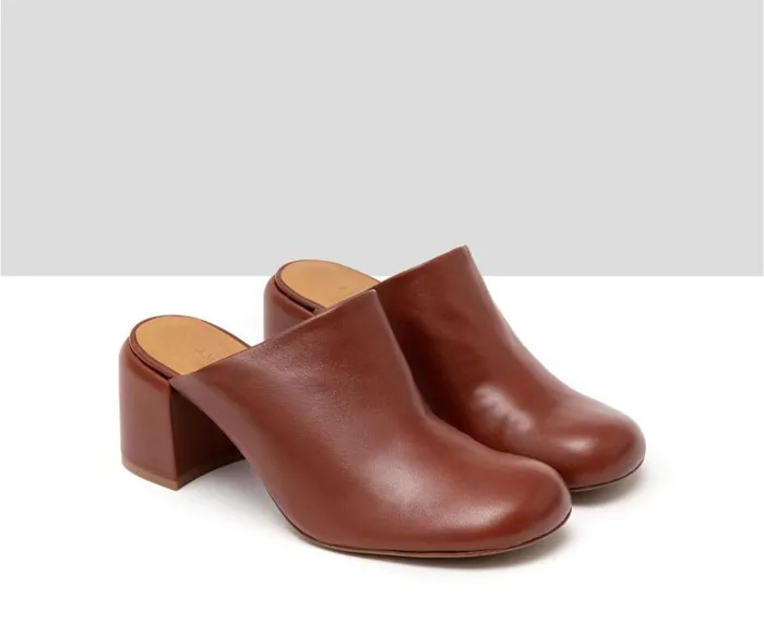 Audley Shoes Medium Heel Leather Shoe Hilma Brown Women Medium Heel