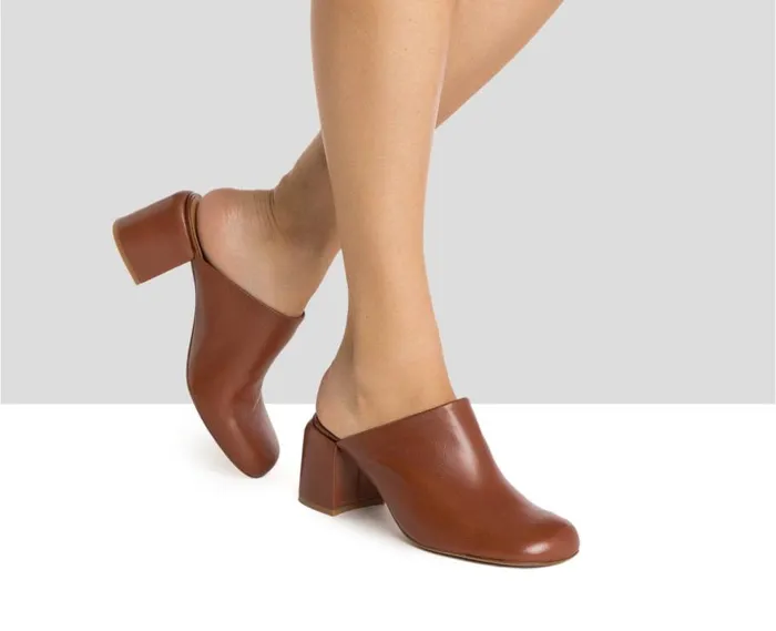 Audley Shoes Medium Heel Leather Shoe Hilma Brown Women Medium Heel