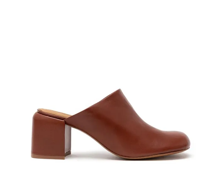 Audley Shoes Medium Heel Leather Shoe Hilma Brown Women Medium Heel