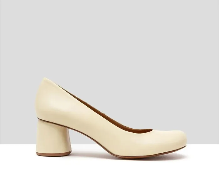 Audley Shoes Medium Heel Leather Shoe Huria Yellow Women Medium Heel