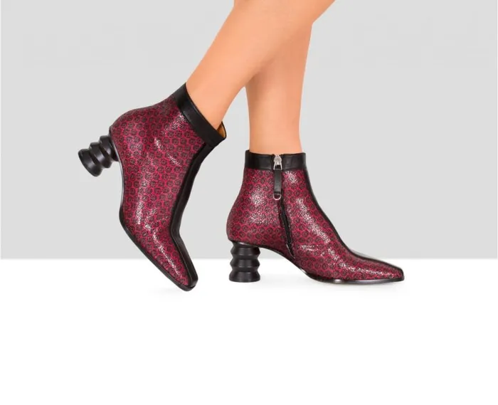 Audley Shoes Mid Heel Leather Bootie Eylem Black Women Medium Heel