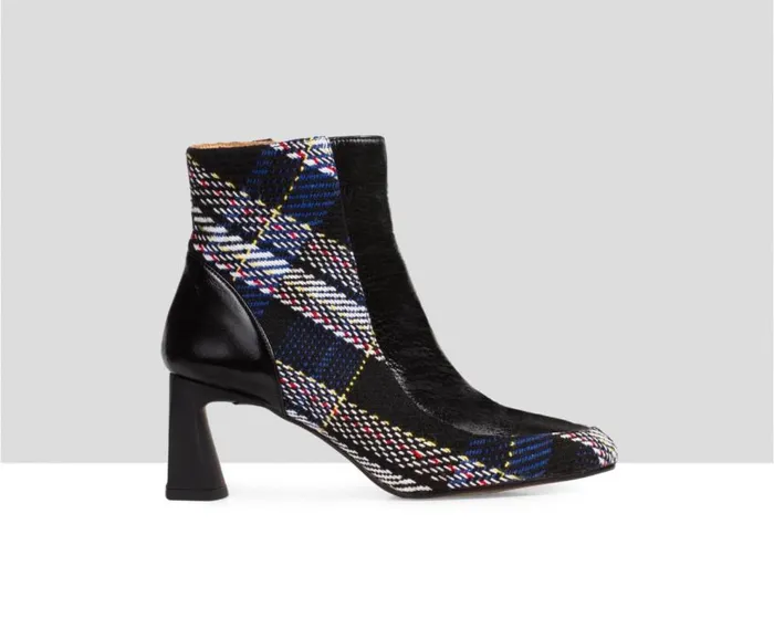 Audley Shoes Mid Heel Leather Booties Elina Black Women Medium Heel