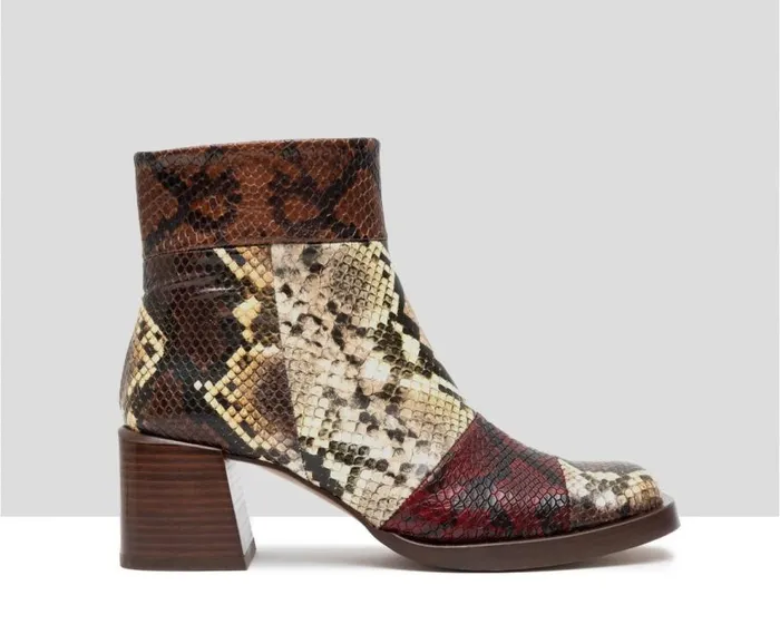 Audley Shoes Mid Heel Leather Booties Glynis Brown Women Medium Heel