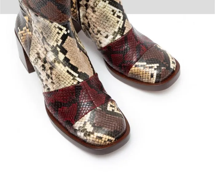 Audley Shoes Mid Heel Leather Booties Glynis Brown Women Medium Heel