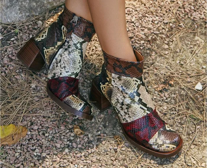 Audley Shoes Mid Heel Leather Booties Glynis Brown Women Medium Heel