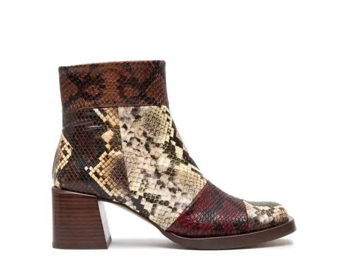 Audley Shoes Mid Heel Leather Booties Glynis Brown Women Medium Heel