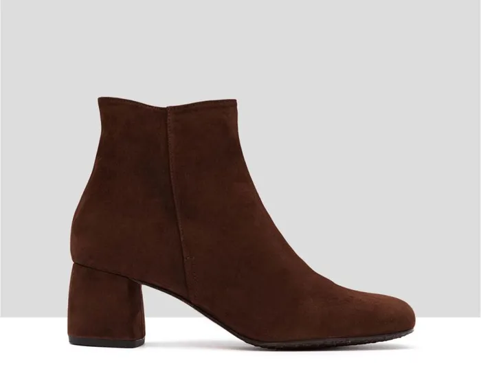 Audley Shoes Mid Heel Leather Booties Ivet Brown Women Medium Heel