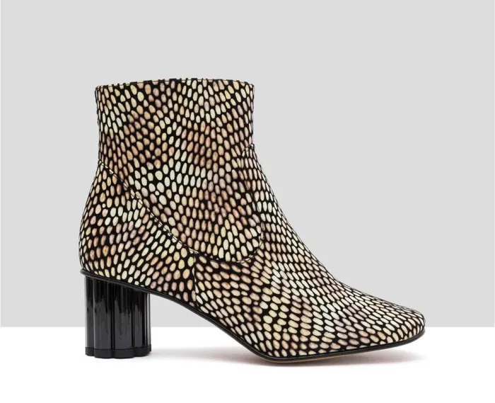 Audley Shoes Mid Heel Leather Booties Ivon Black Women Medium Heel