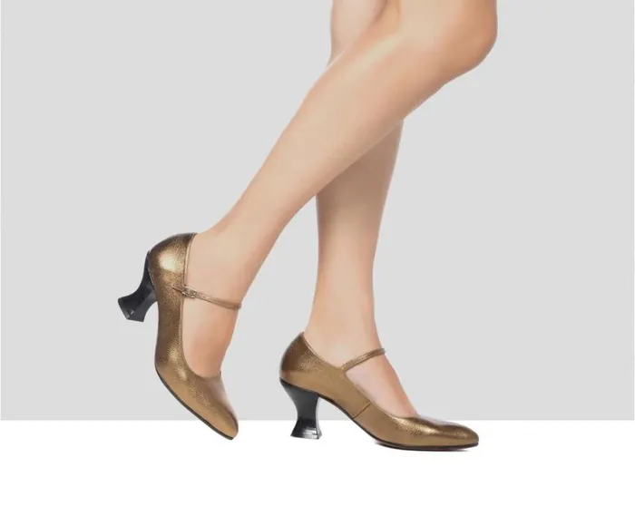Audley Shoes Mid Heel Leather Shoe Galya Metallic Women Medium Heel