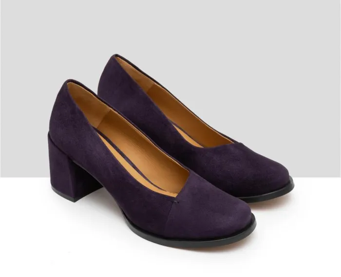 Audley Shoes Mid Heel Leather Shoe Gila Purple Women Medium Heel