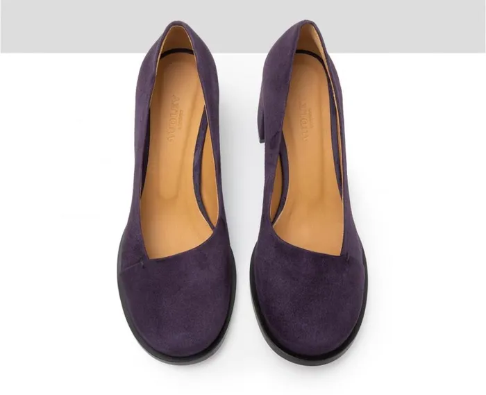 Audley Shoes Mid Heel Leather Shoe Gila Purple Women Medium Heel