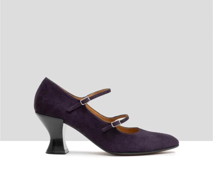 Audley Shoes Mid Heel Leather Shoe Goya Purple Women Medium Heel