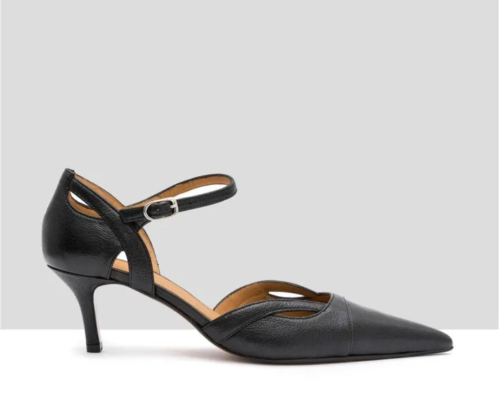 Audley Shoes Mid Heel Leather Shoe Iris Black Women Medium Heel