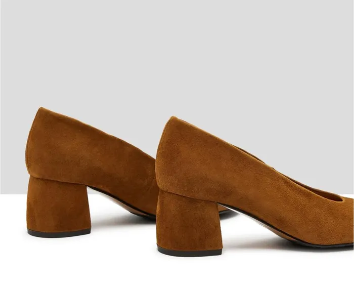 Audley Shoes Mid Heel Leather Shoe Isidora Brown Women Medium Heel