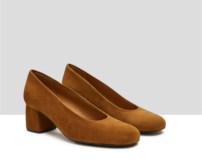 Audley Shoes Mid Heel Leather Shoe Isidora Brown Women Medium Heel