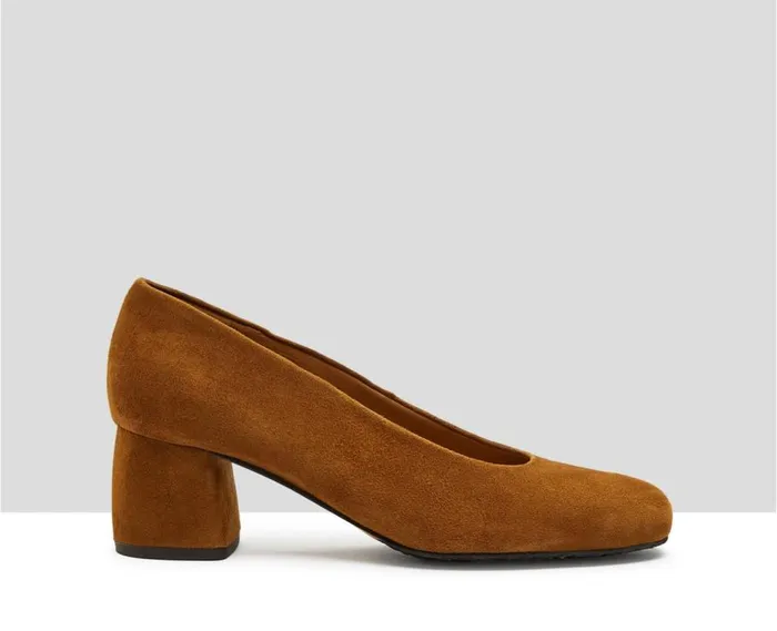 Audley Shoes Mid Heel Leather Shoe Isidora Brown Women Medium Heel