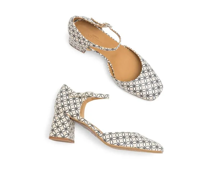 Audley Shoes Mid Heel Leather Shoe Jaylin Print Women Medium Heel