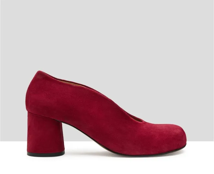 Audley Shoes Mid Heel Leather Shoe Kimba Red Women Medium Heel