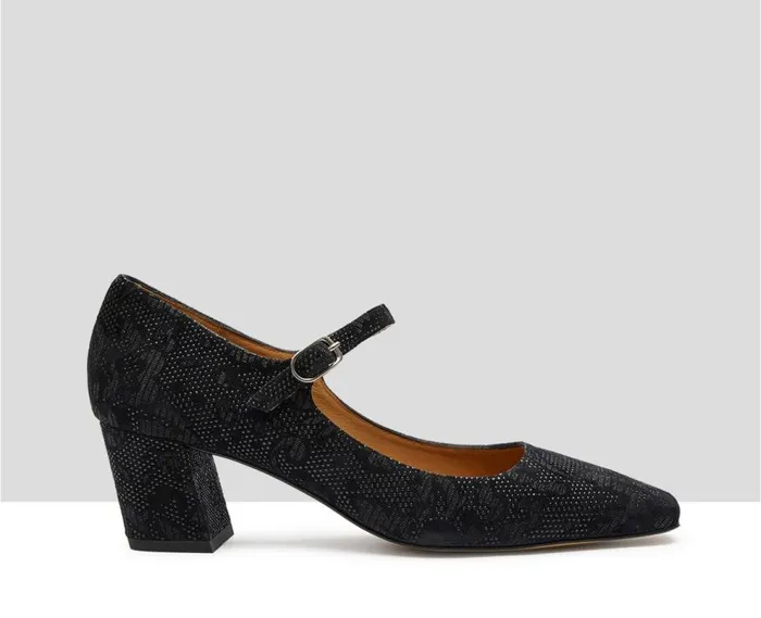 Audley Shoes Mid Heel Leather Shoe Klara Black Women Medium Heel