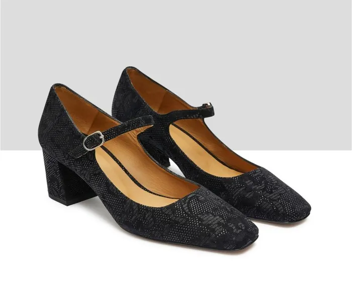 Audley Shoes Mid Heel Leather Shoe Klara Black Women Medium Heel