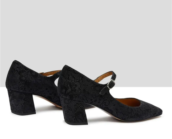 Audley Shoes Mid Heel Leather Shoe Klara Black Women Medium Heel