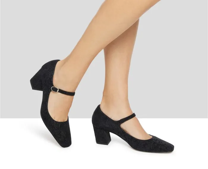 Audley Shoes Mid Heel Leather Shoe Klara Black Women Medium Heel