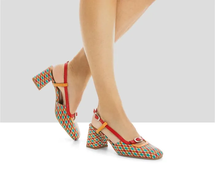 Audley Shoes Mid Heel Leather Shoe Leily Print Women Medium Heel
