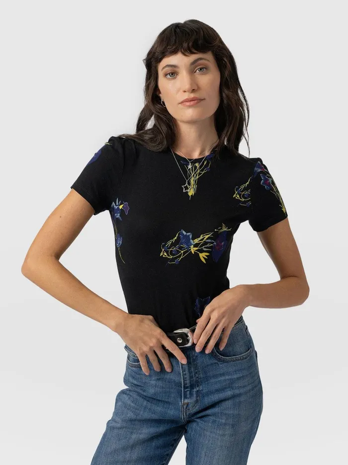 Austen Crew Neck Tee Short Sleeve 8211 Blue Lily Gardens Blue Lily Gardens Women Saint And Sofia TShirts and Tanks Austen Crew Neck Tee Short Sleeve 8211 Blue Lily Gardens Blue Lily Gardens Women Saint And Sofia TShirts and Tanks