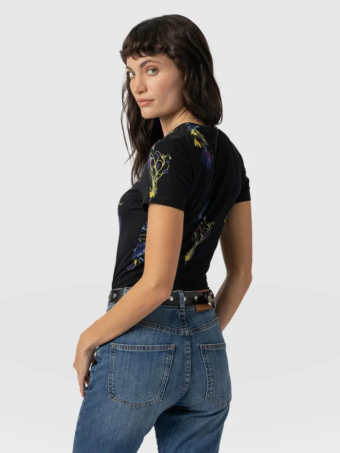 Austen Crew Neck Tee Short Sleeve 8211 Blue Lily Gardens Blue Lily Gardens Women Saint And Sofia TShirts and Tanks