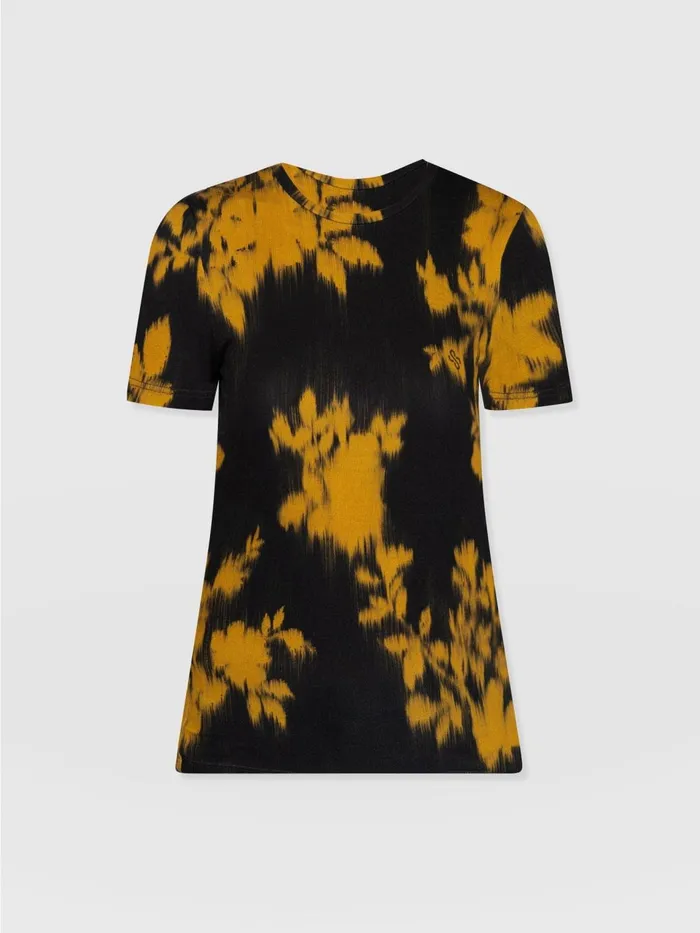 Austen Crew Neck Tee Short Sleeve 8211 Yellow Fade Floral Yellow Fade Floral Women Saint And Sofia Casual Tops