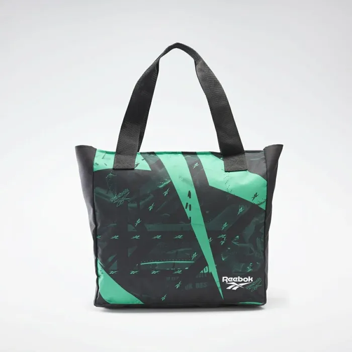 Bags and Backpacks Womens Reebok Essentials Graphic Tote Bag Black Court Green