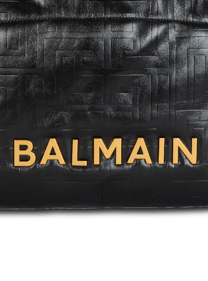 Balmain 1945 Soft Tote Bag In Crackled Calfskin Black Women Tote Bags