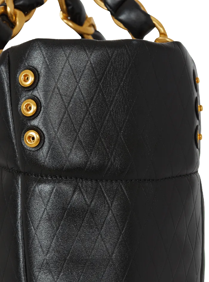 Balmain 1945 Soft Tote Bag In Embossed Calfskin Black Women Tote Bags
