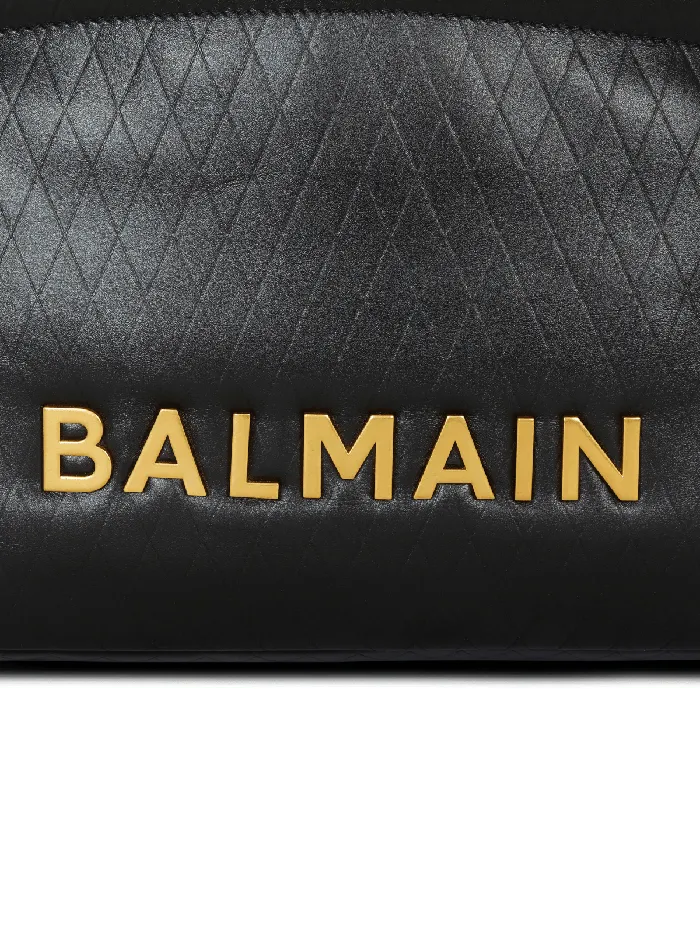 Balmain 1945 Soft Tote Bag In Embossed Calfskin Black Women Tote Bags