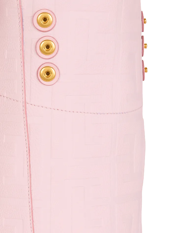 Balmain 1945 Soft Tote Bag In Grained Calfskin Pink Women Tote Bags