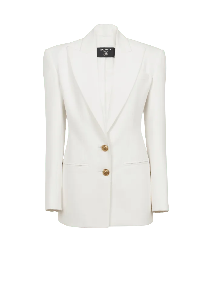 Balmain 2button Crepe Jacket White Women Jackets And Blazers