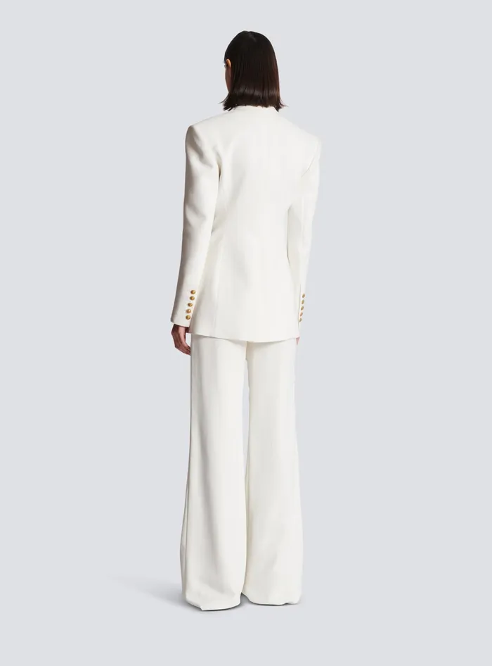 Balmain 2button Crepe Jacket White Women Jackets And Blazers