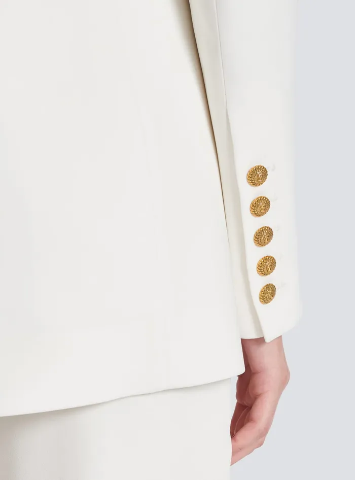 Balmain 2button Crepe Jacket White Women Jackets And Blazers