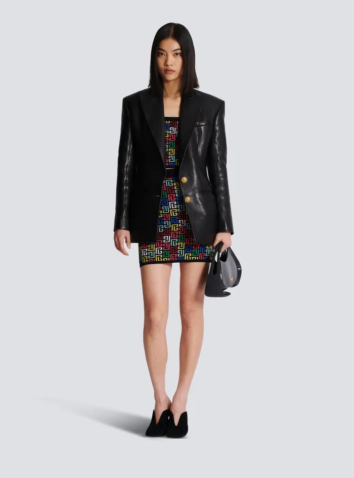 Balmain 2button Leather Jacket Black Women Jackets And Blazers