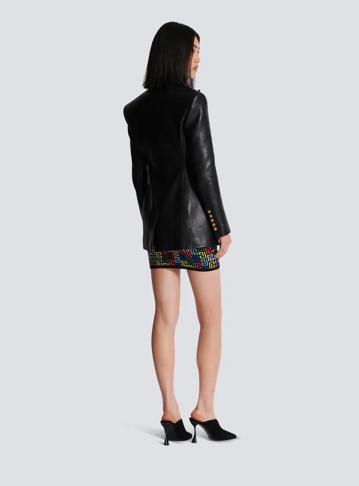 Balmain 2button Leather Jacket Black Women Jackets And Blazers