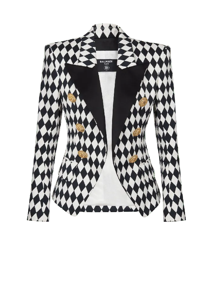Balmain 6button Diamond Crepe Jacket Black Women Jackets And Blazers