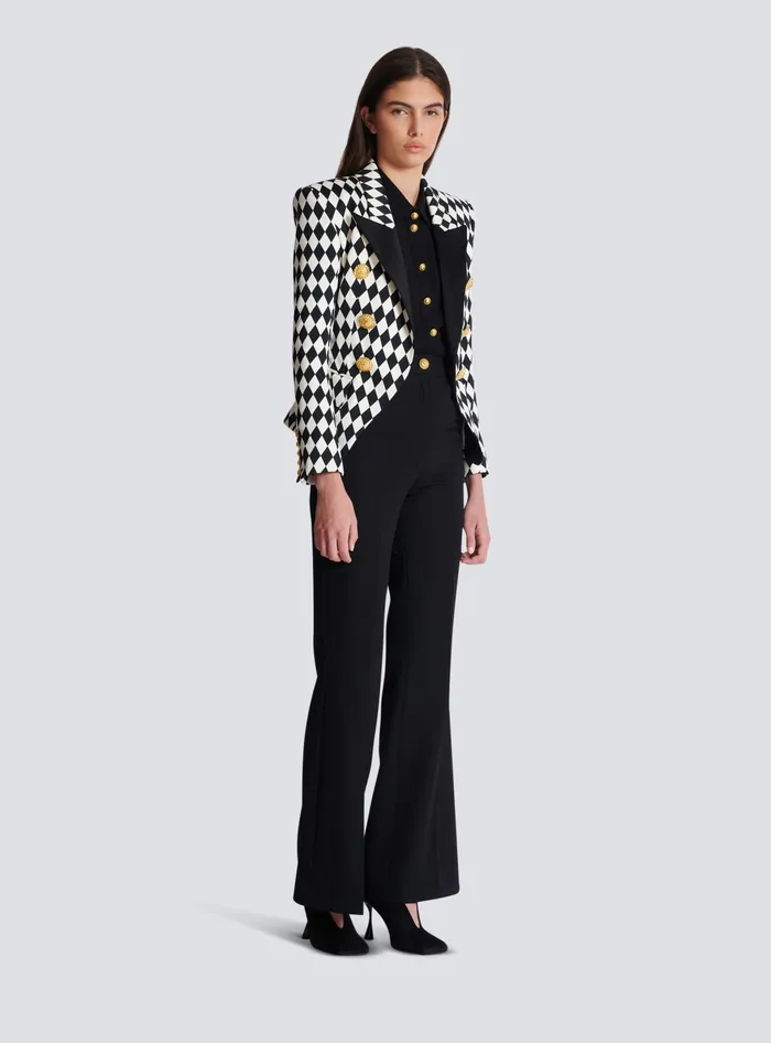 Balmain 6button Diamond Crepe Jacket Black Women Jackets And Blazers
