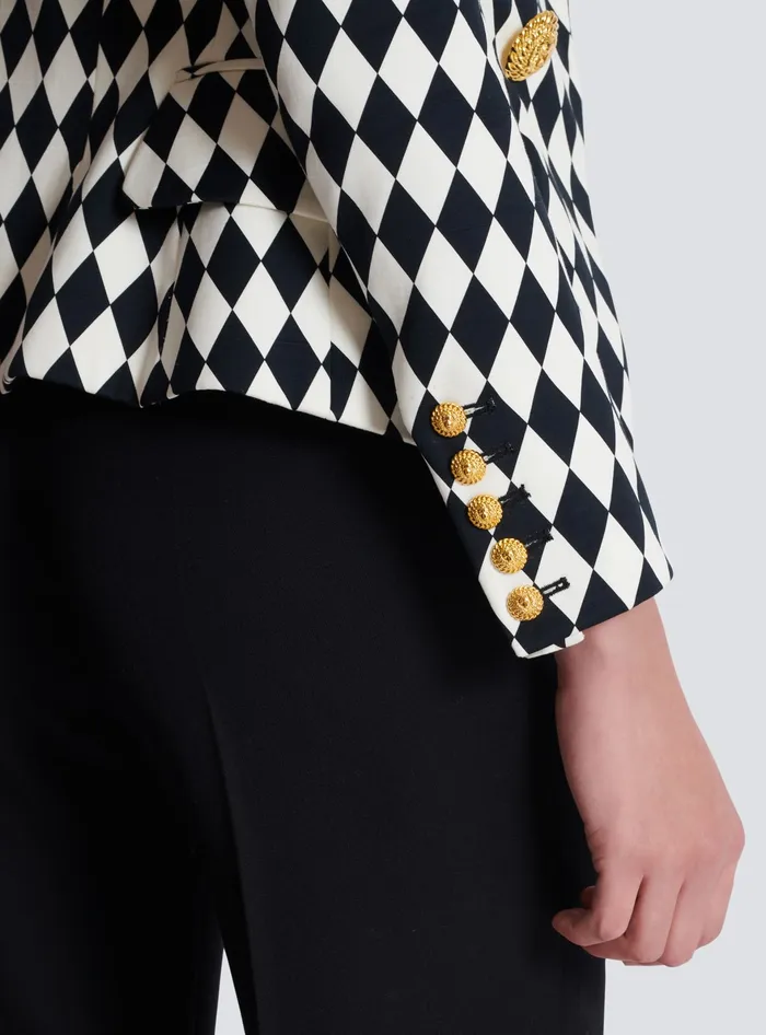 Balmain 6button Diamond Crepe Jacket Black Women Jackets And Blazers