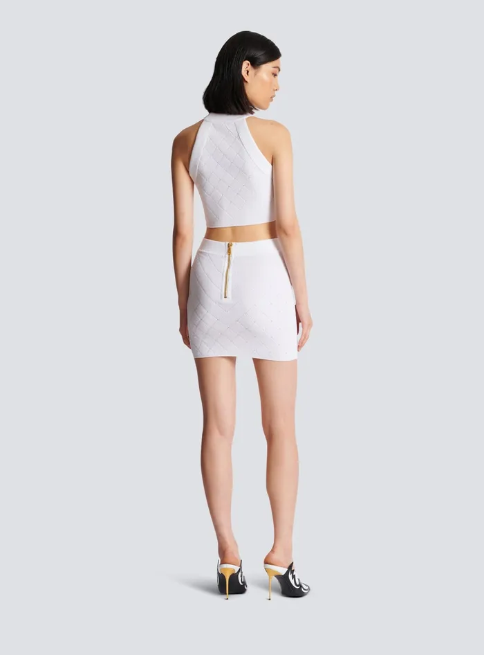 Balmain 6button Knit Tank Top White Women Tops And Shirts