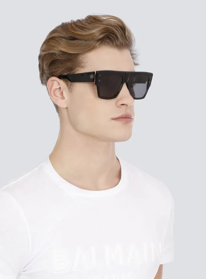 Balmain Acetate BI Sunglasses Black Men Eyewear Balmain Acetate BI Sunglasses Black Men Eyewear