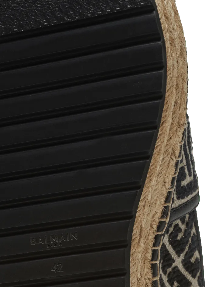 Balmain Alex Espadrilles With Jacquard Monogram Black Men Sandals